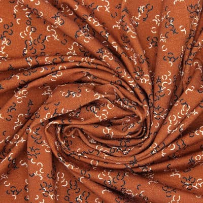 Jersey fabric with arches - brown 