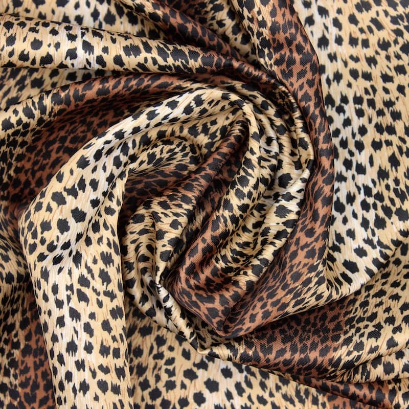 Polyester fabric with leopard print