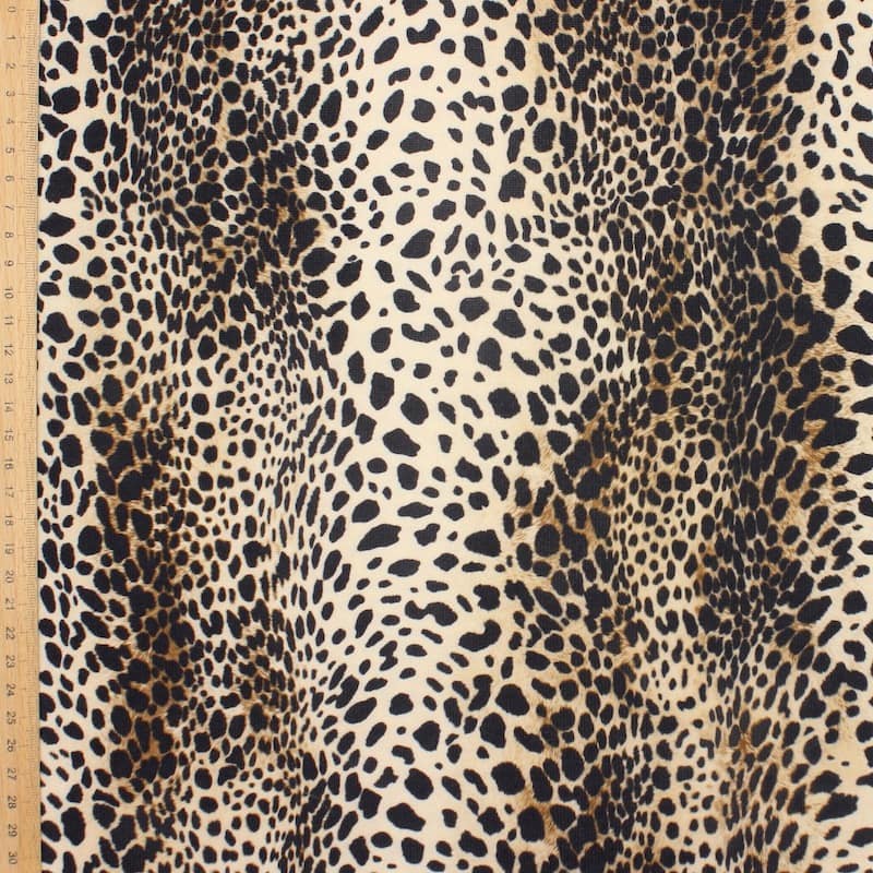 Gebreide stof met luipaard print 