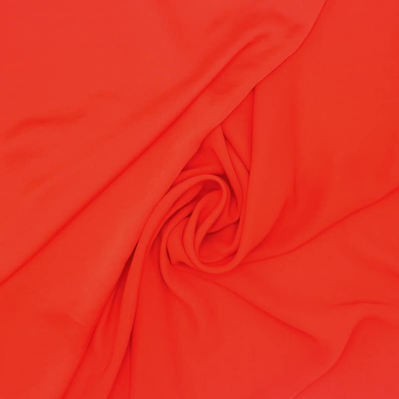 Light crêpe fabric with satin wrong side - red 