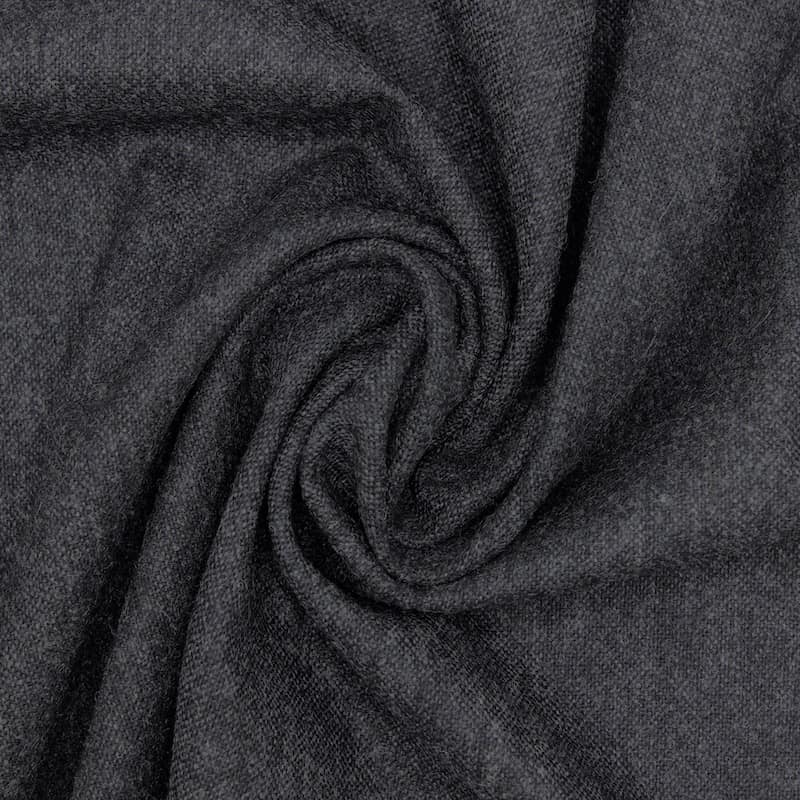 Tissu 100% laine chiné - noir