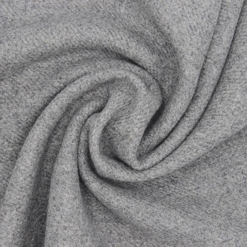 Tissu laine uni - gris 