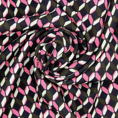 Polyester fabric with graphic print - multicolored