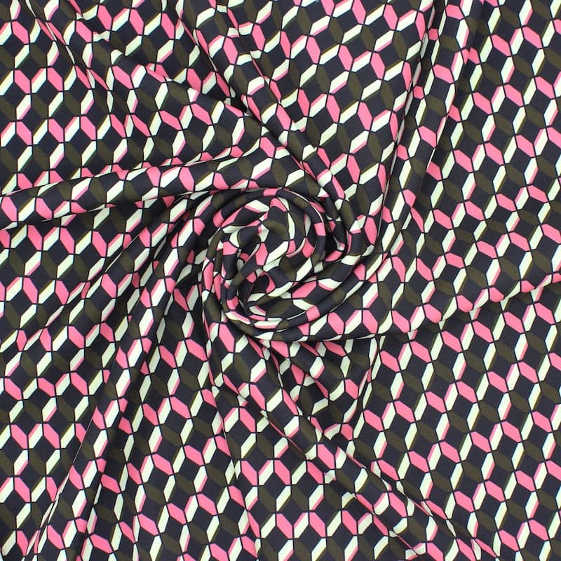 Tissu polyester graphique - multicolore