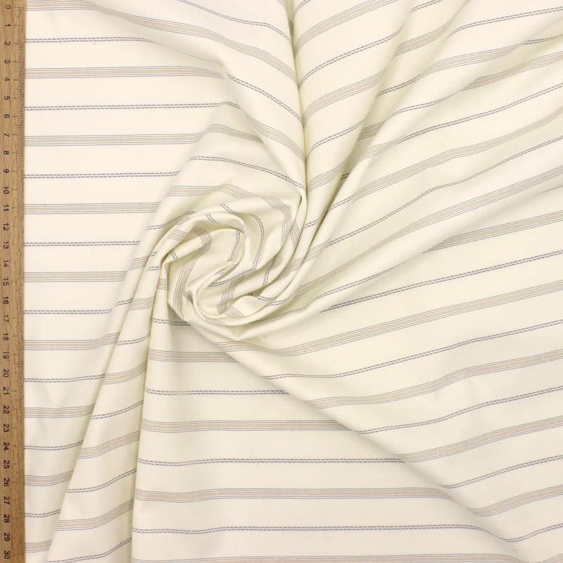 Striped jacquard fabric - ecru 
