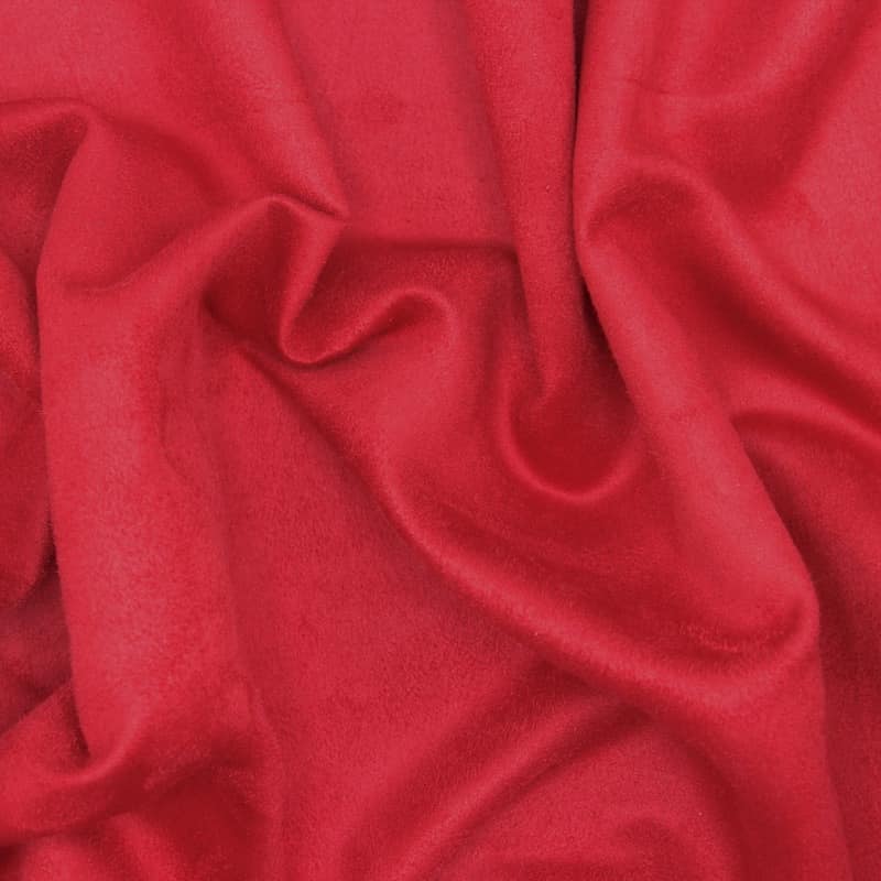 Tissu Suédine uni rouge cerise