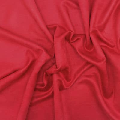 Tissu Suédine uni rouge cerise