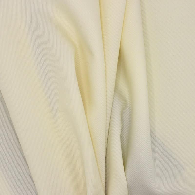 Thick twill fabric in silk and polyester - cream 