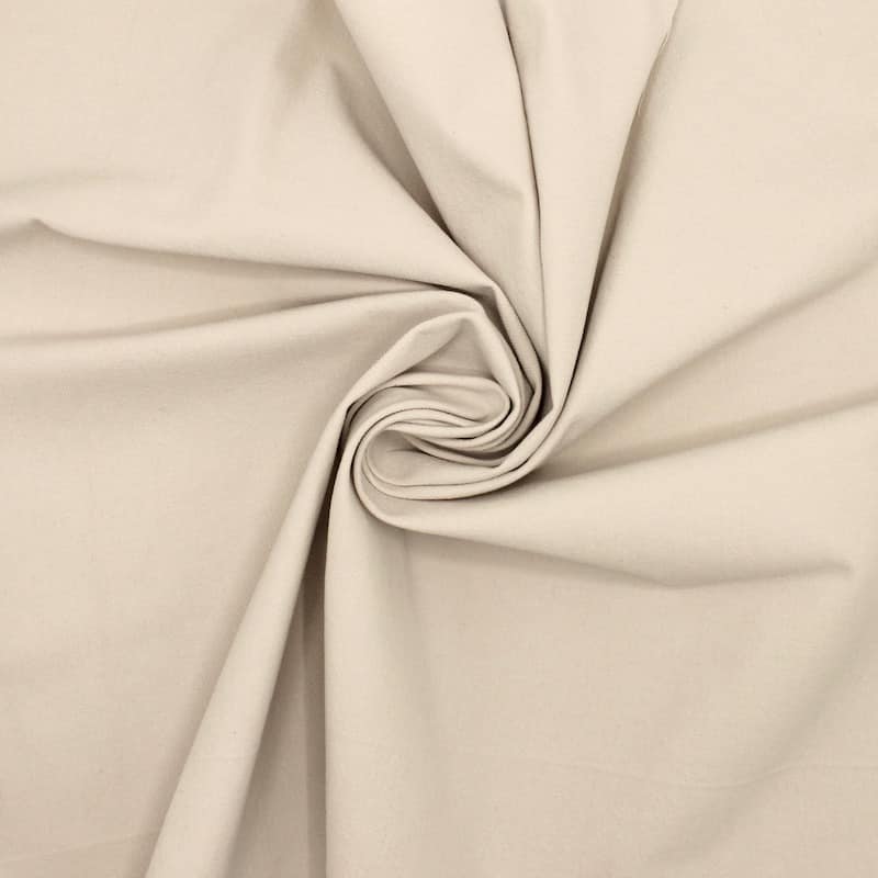 Tissu bi stretch en viscose et coton - beige