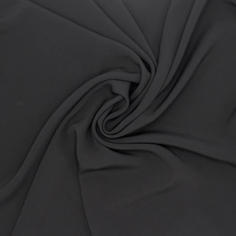Plain fabric in silk and acetate - black 