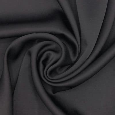 Tissu satin extensible uni - noir