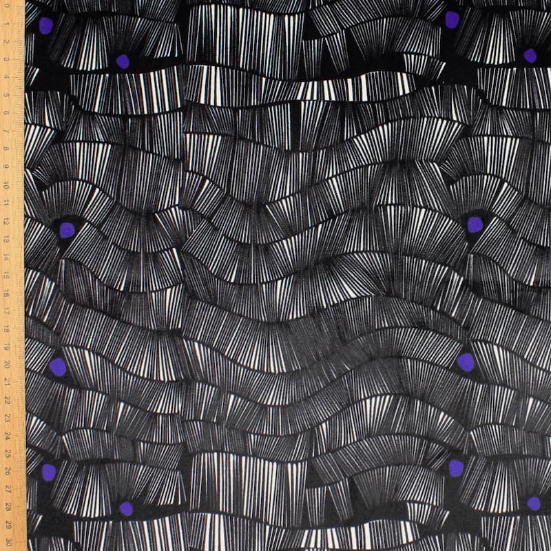 Tissu velours graphique - noir