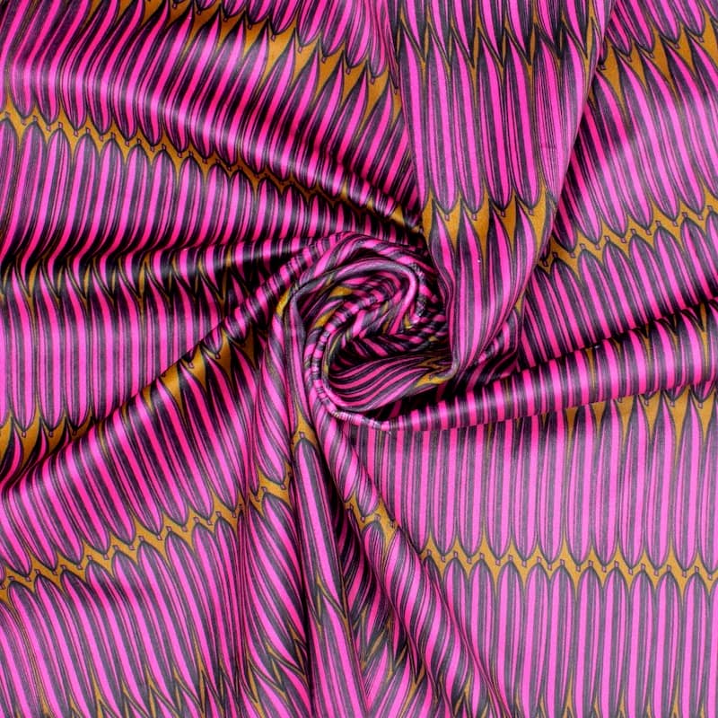 Tissu velours graphique - fuchsia