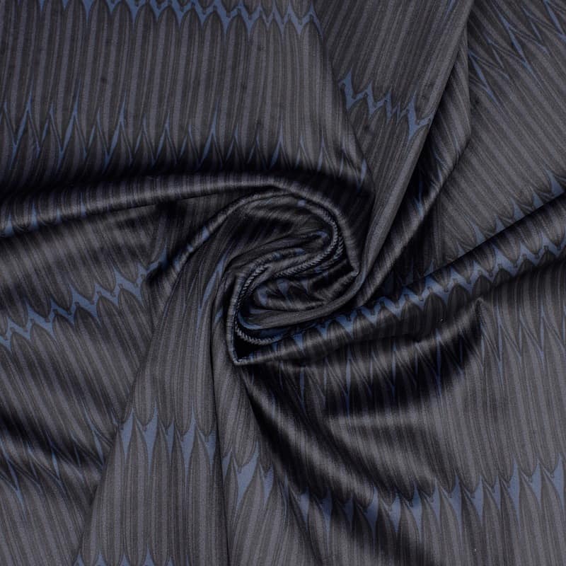 Tissu velours graphique - gris