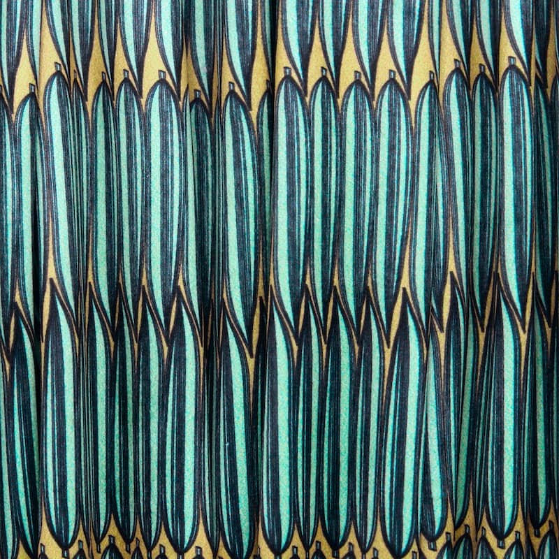 Tissu velours graphique - aqua