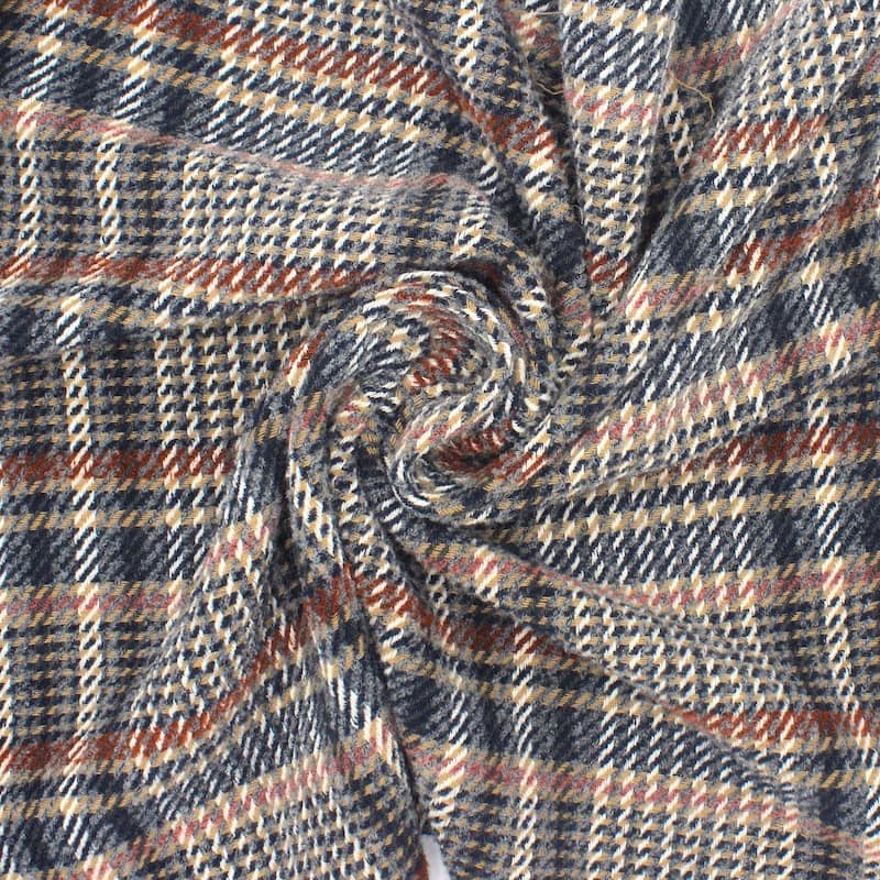 Tissu laine carreaux - multicolore