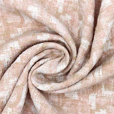 Jacquard fabric - pink and beige 