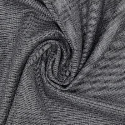 Checkered fabric 100% wool - grey 