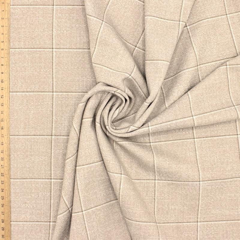 Checkered extensible fabric - beige 