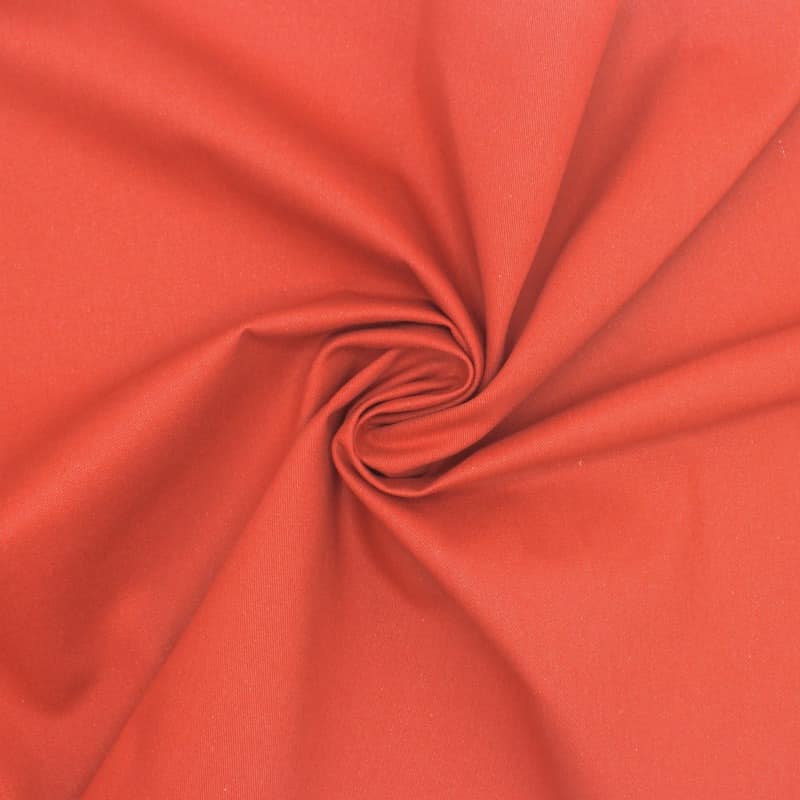 Plain cotton fabric with twill weave - terracotta