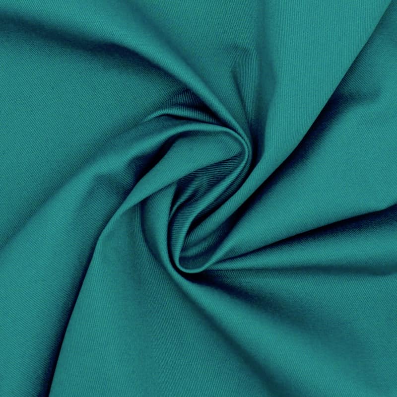 Plain cotton fabric with twill weave - teal
