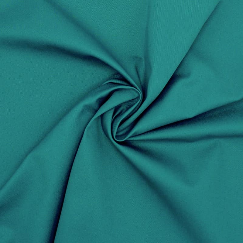 Plain cotton fabric with twill weave - teal