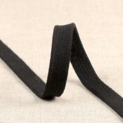 Flat tubular braid - black