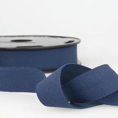 Cotton strap with twill weave - navy blue 