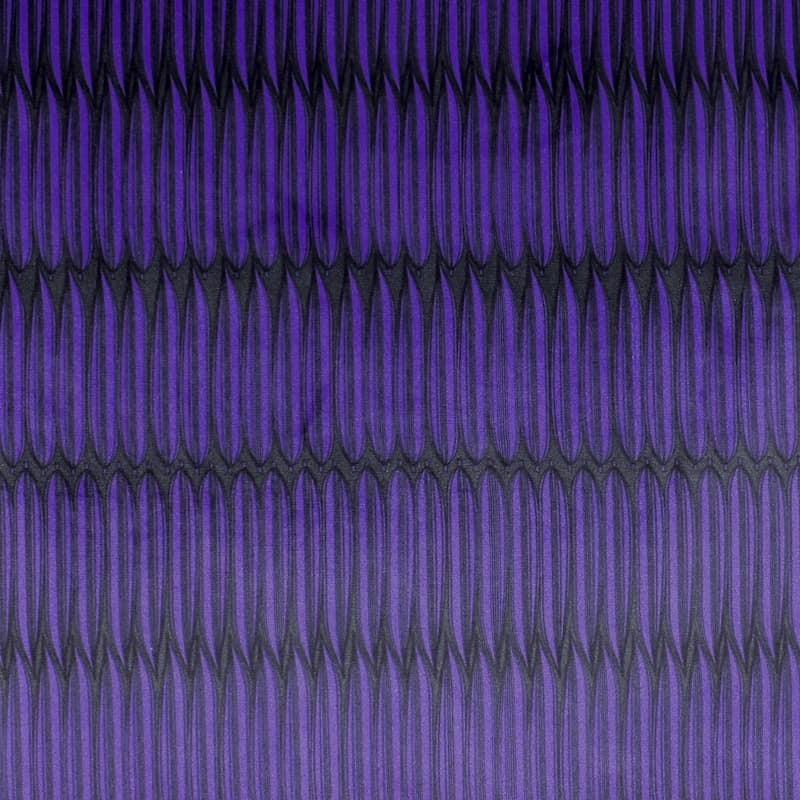 Velvet fabric with graphic print - purple 