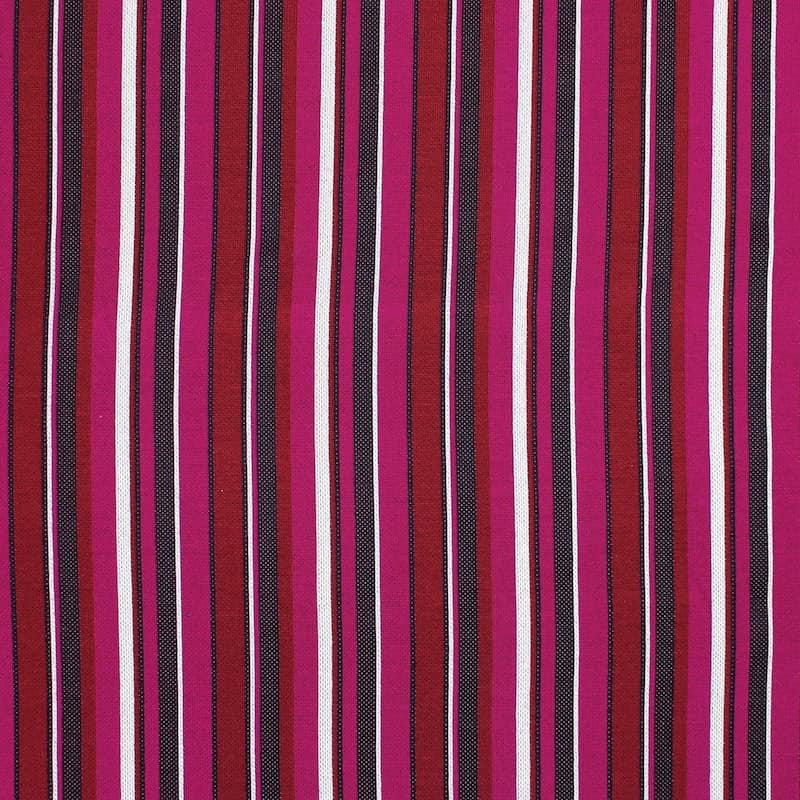 Striped knit jacquard fabric - fuchsia 