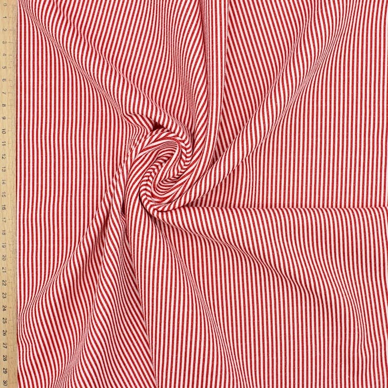Striped knit jacquard fabric - red 