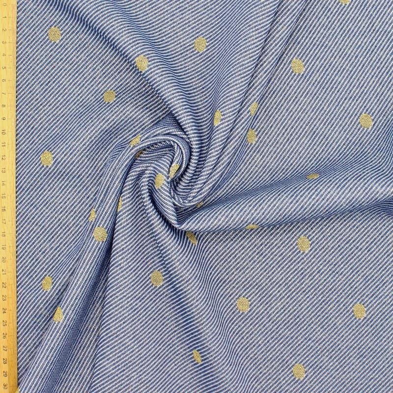 Knit fabric with lurex dots - blue 