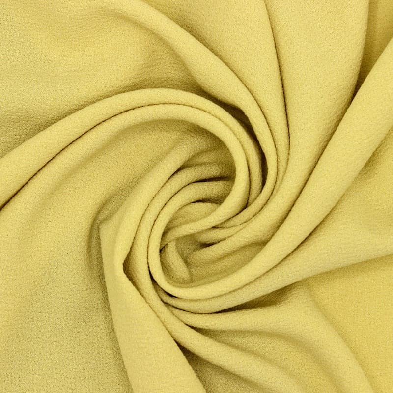 Tissu crêpe extensible uni - jaune