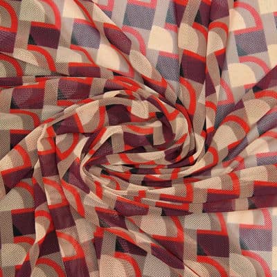 Tissu maille polyester vintage - multicolore