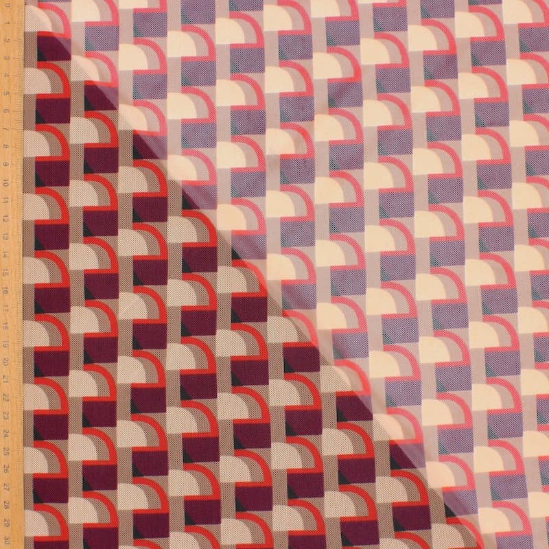 Coupon van 3m Gebreide stof in polyester - kleurrijk