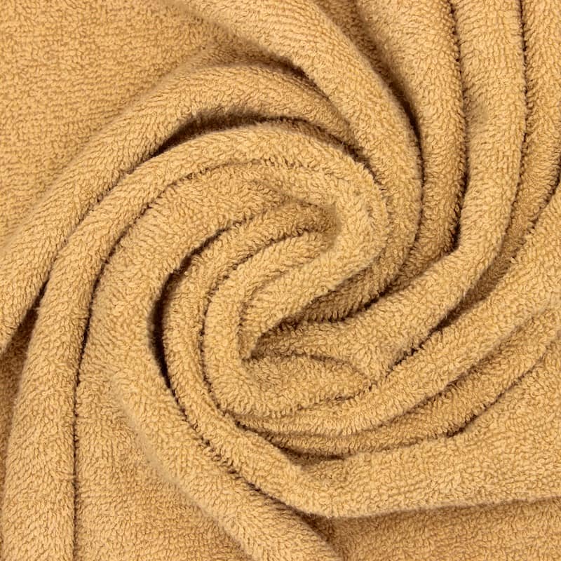 Tissu éponge hydrophile 100% coton camel