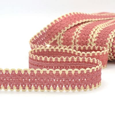 Fantasy braid trim - old pink and vanilla