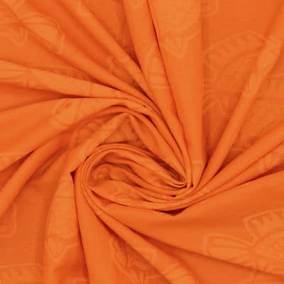Magische stof bedrukt met vissen - oranje 