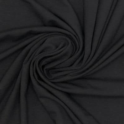 Jersey fabric in viscose and wool - black 