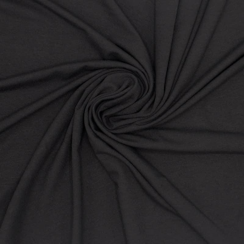Jersey stof in viscose en wol - zwart