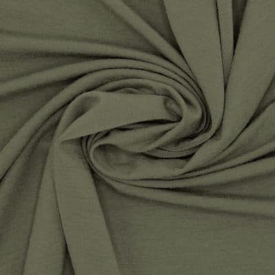Knit fabric in wool and viscose - khaki 