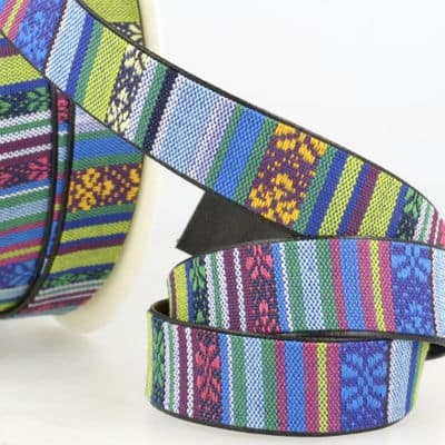 Faux leather strap / Peruvian fabric style