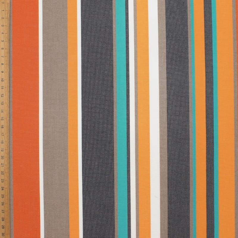 Outdoor fabric with multicolored stripes