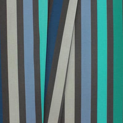 Outdoor fabric with blue stripes