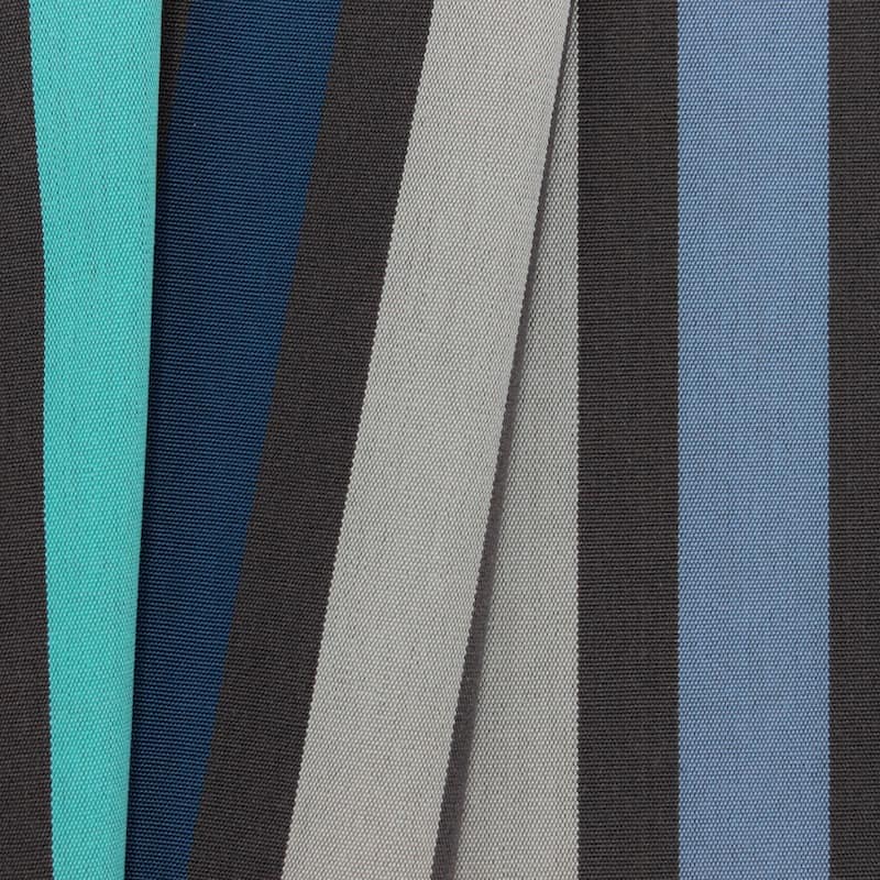 Outdoor fabric with blue stripes