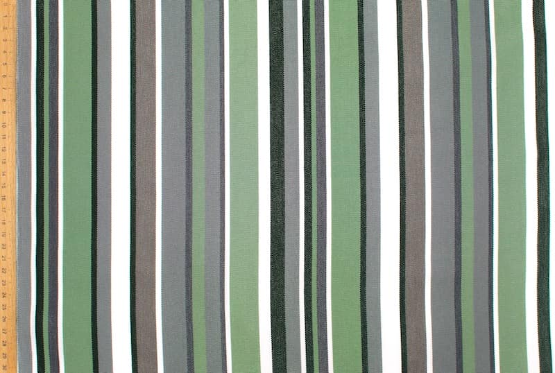 Striped deckchair fabric in dralon - green