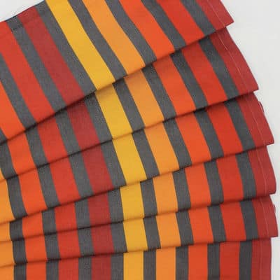 Striped deckchair fabric in dralon - orange