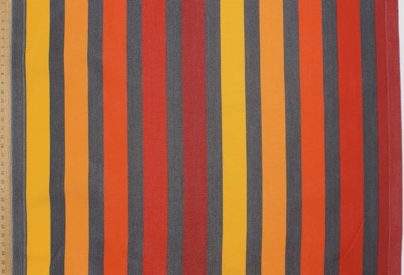 Striped deckchair fabric in dralon - orange