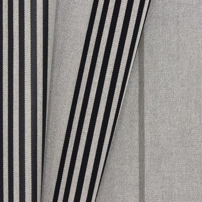 Striped coated outdoor fabric - grey
