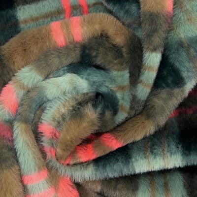 Checkered faux fur - multicolored 